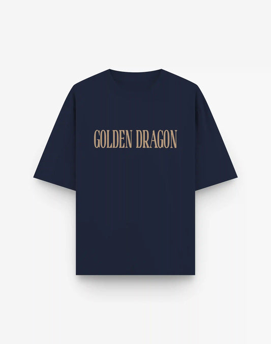GOLDEN DRAGON | OVERSIZED DARK BLUE TEE