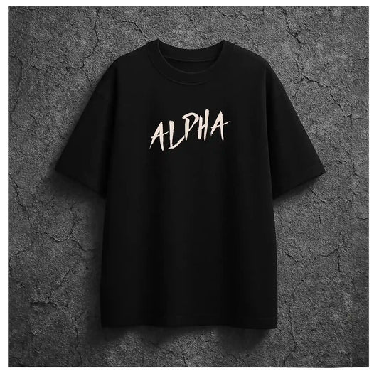 ALPHA WOLF BLACK OVERSIZED TSHIRT