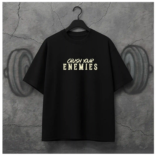 CRUSH YOUR ENEMIES BLACK OVERSIZED TSHIRT