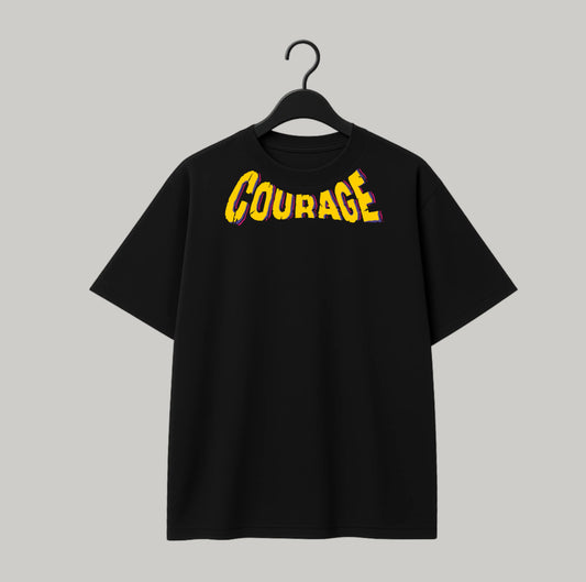 COURAGE BLACK OVERSIZED TSHIRT