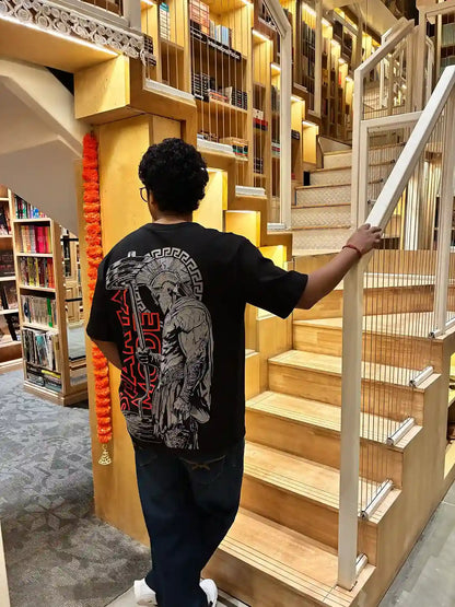 SPARTAN BLACK OVERSIZED TSHIRT