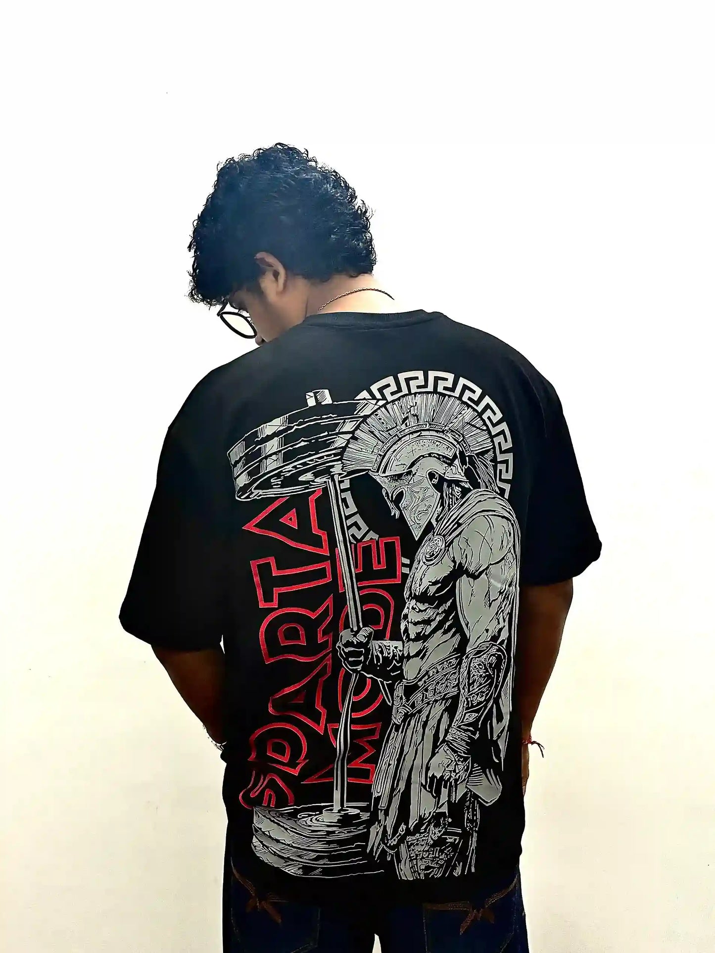 SPARTAN BLACK OVERSIZED TSHIRT