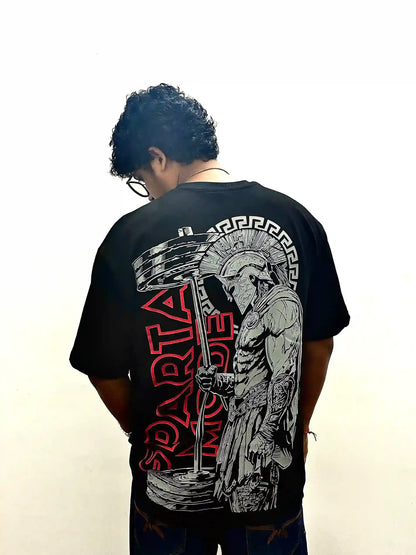 SPARTAN BLACK OVERSIZED TSHIRT