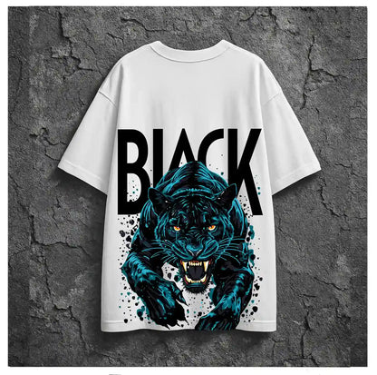 BLACK PANTHER WHITE OVERSIZED TSHIRT