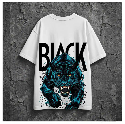 BLACK PANTHER WHITE OVERSIZED TSHIRT