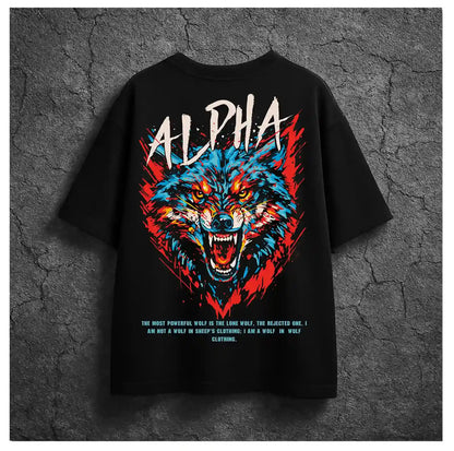 ALPHA WOLF BLACK OVERSIZED TSHIRT