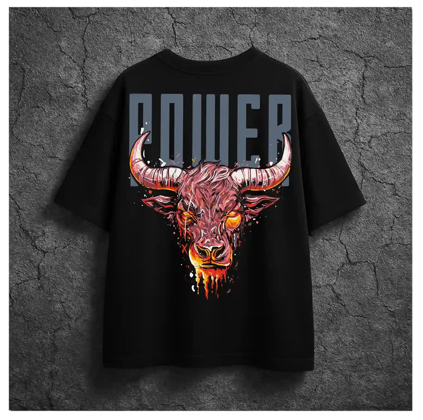 BULL POWER BLACK OVERSIZED TSHIRT