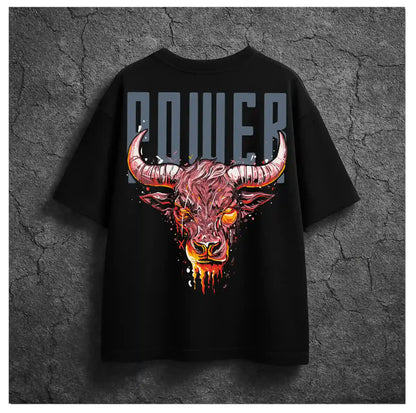 BULL POWER BLACK OVERSIZED TSHIRT