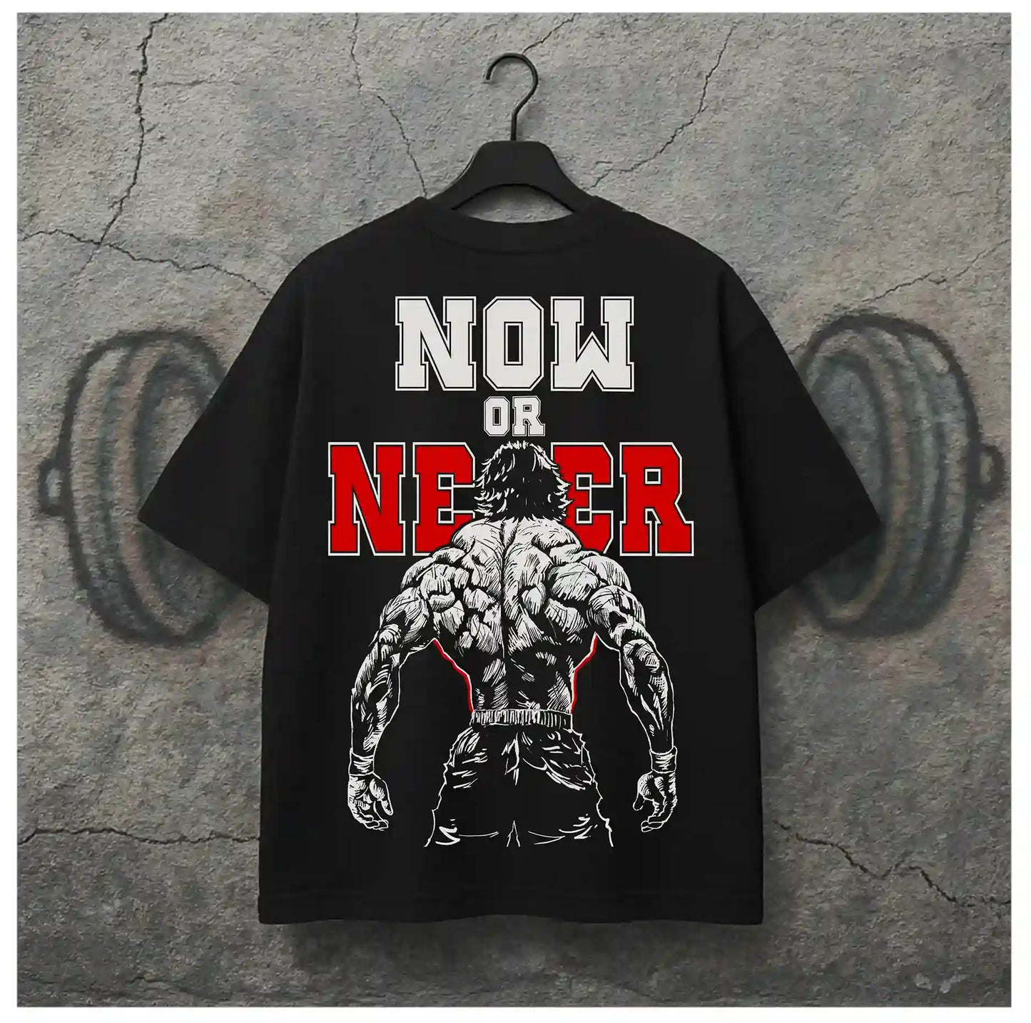 NOW OR NEVER BLACK OVERSIZED TSHIRT