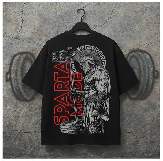SPARTAN BLACK OVERSIZED TSHIRT