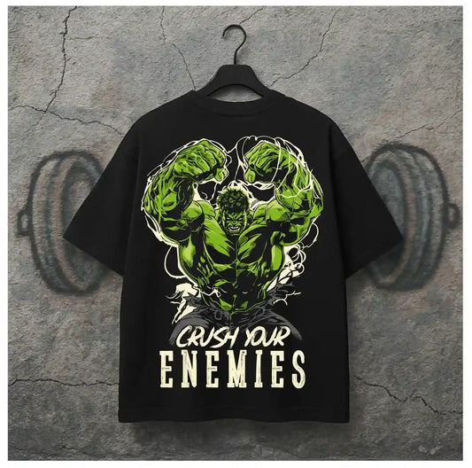CRUSH YOUR ENEMIES BLACK OVERSIZED TSHIRT