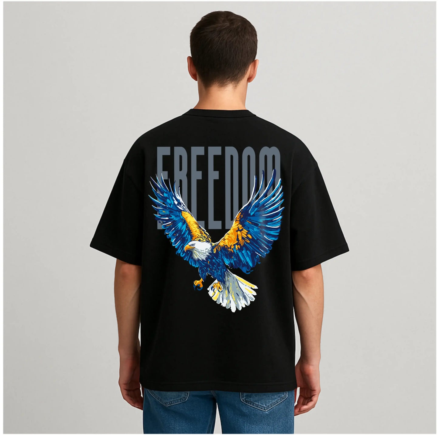 FLYING EAGLE BLACK OVERSIZED TSHIRT