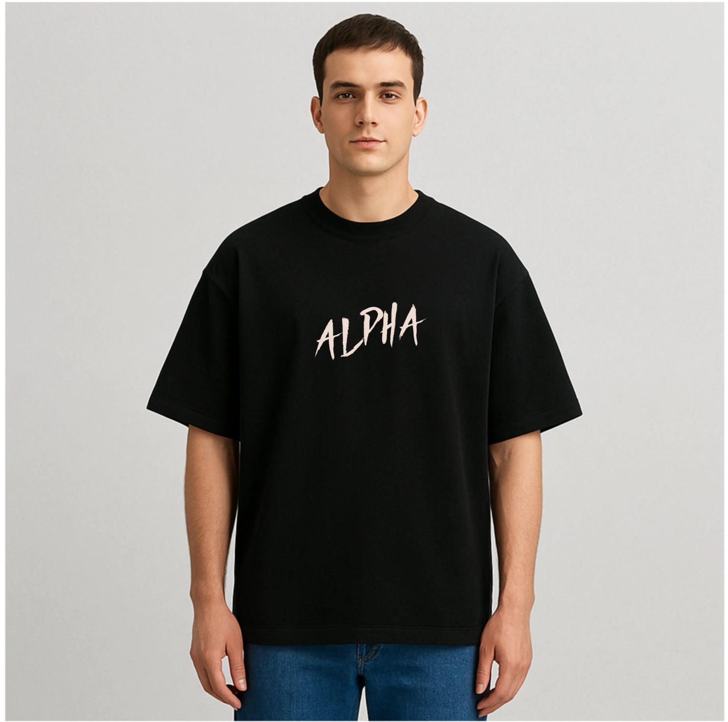 ALPHA WOLF BLACK OVERSIZED TSHIRT