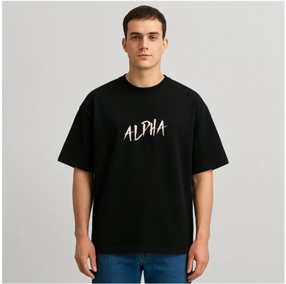 ALPHA WOLF BLACK OVERSIZED TSHIRT