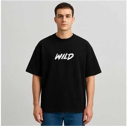 WILD LION BLACK OVERSIZED TSHIRT