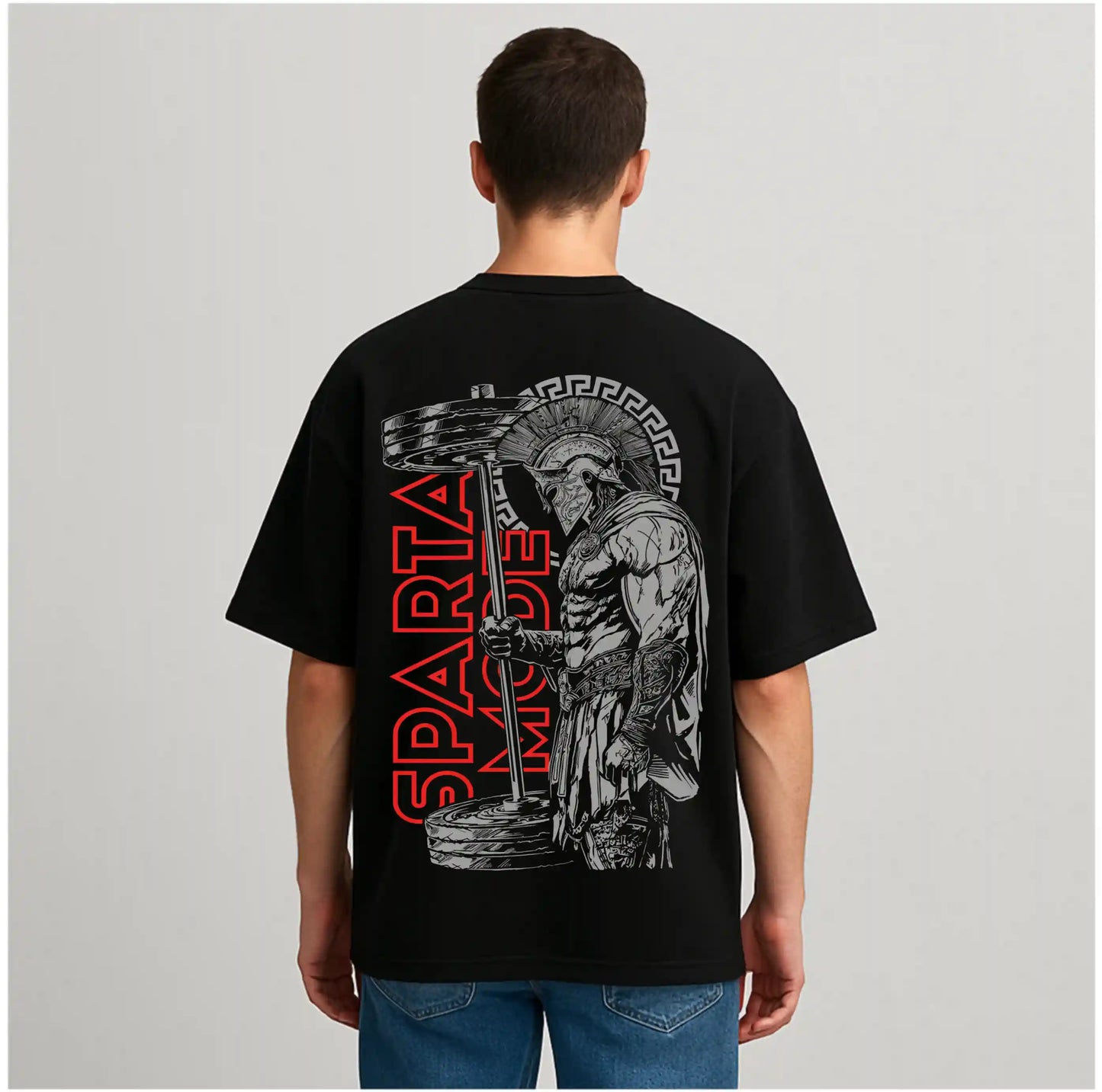 SPARTAN BLACK OVERSIZED TSHIRT