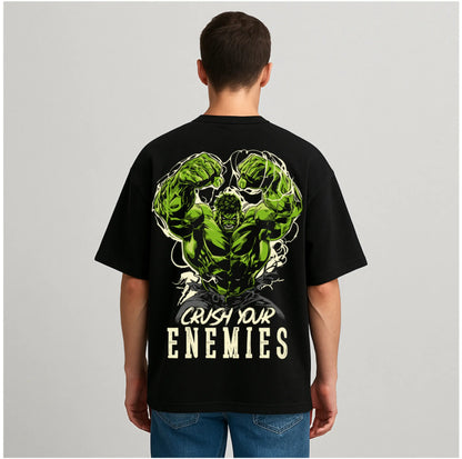 CRUSH YOUR ENEMIES BLACK OVERSIZED TSHIRT