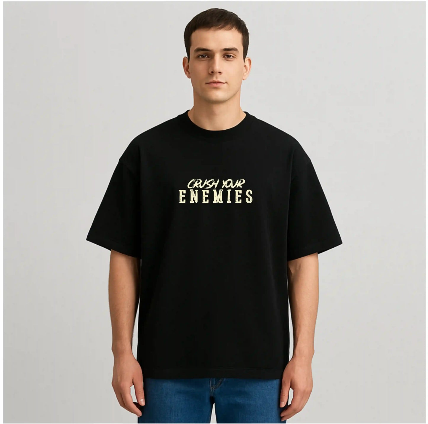 CRUSH YOUR ENEMIES BLACK OVERSIZED TSHIRT