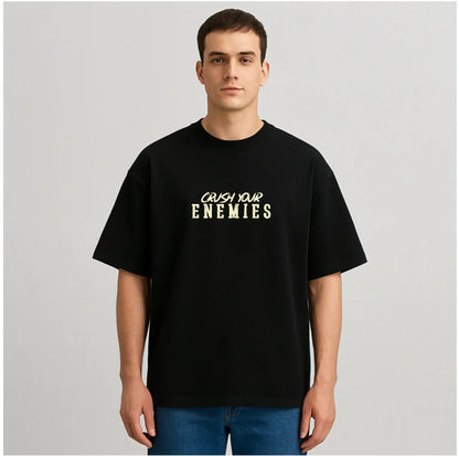 CRUSH YOUR ENEMIES BLACK OVERSIZED TSHIRT