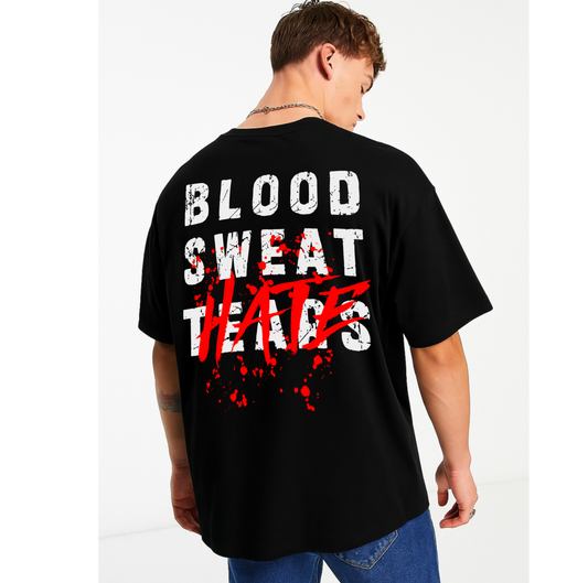 BLOOD SWEAT TEARS GYM BLACK OVERSIZED TSHIRT