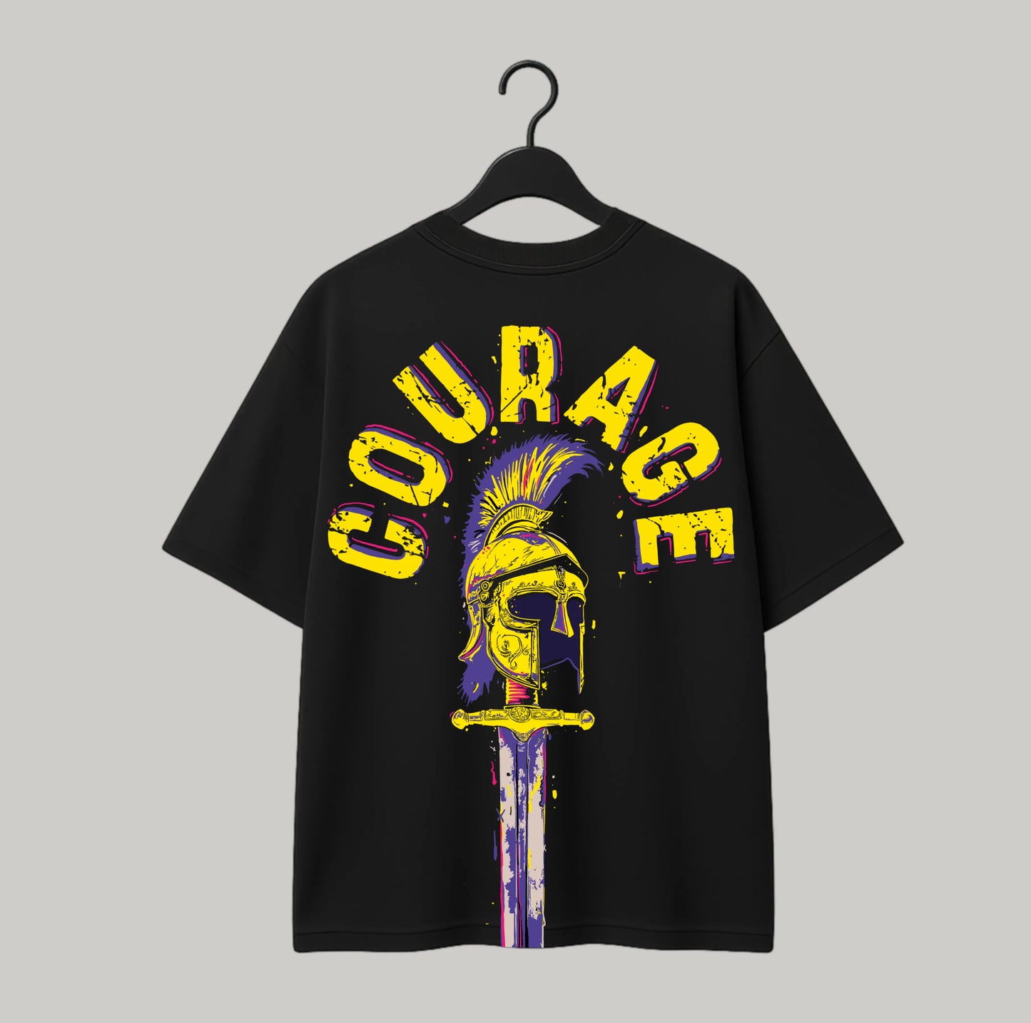 COURAGE BLACK OVERSIZED TSHIRT