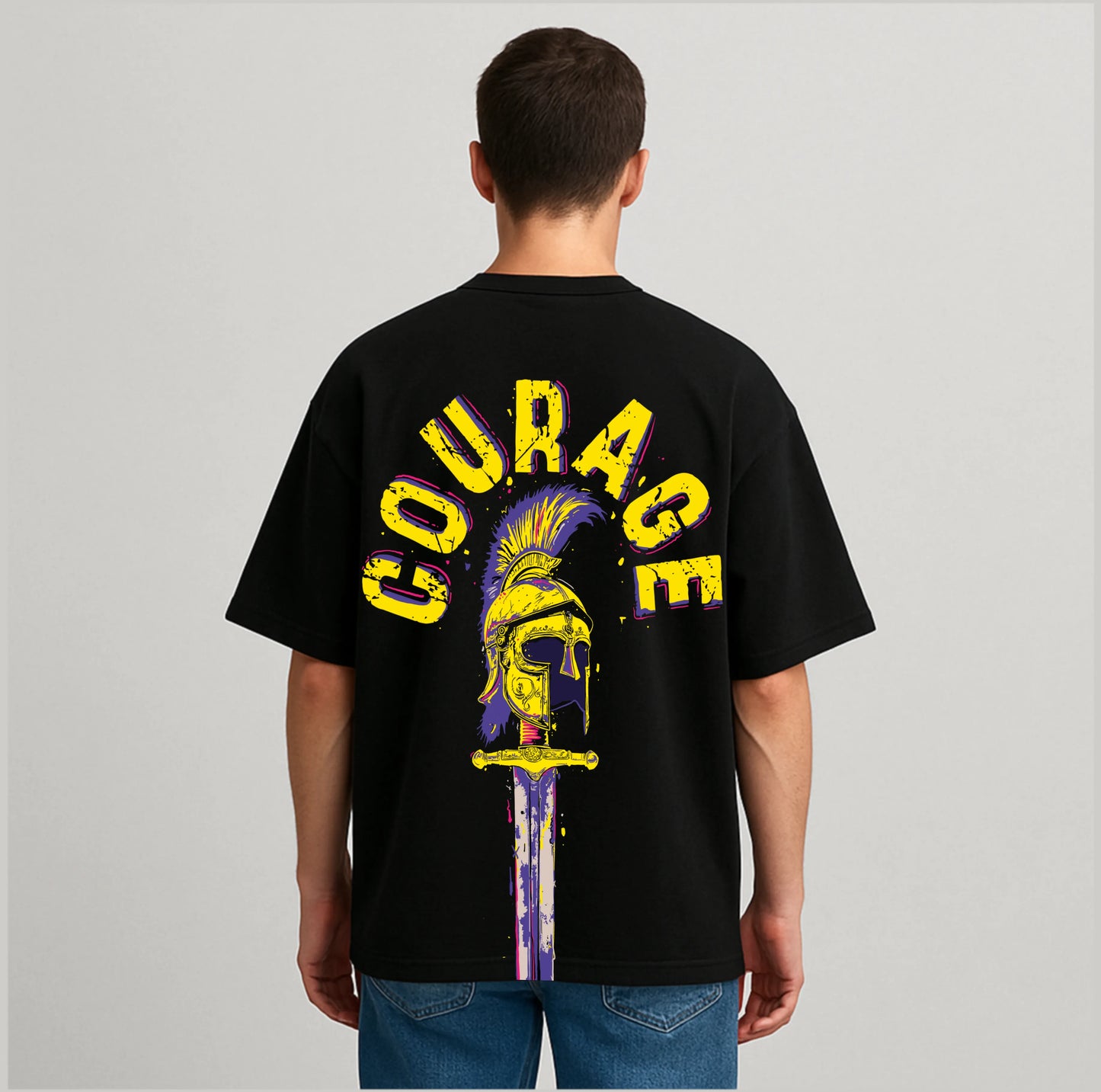 COURAGE BLACK OVERSIZED TSHIRT