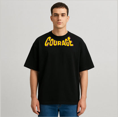 COURAGE BLACK OVERSIZED TSHIRT