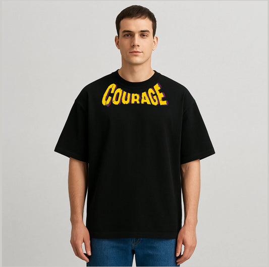 COURAGE BLACK OVERSIZED TSHIRT
