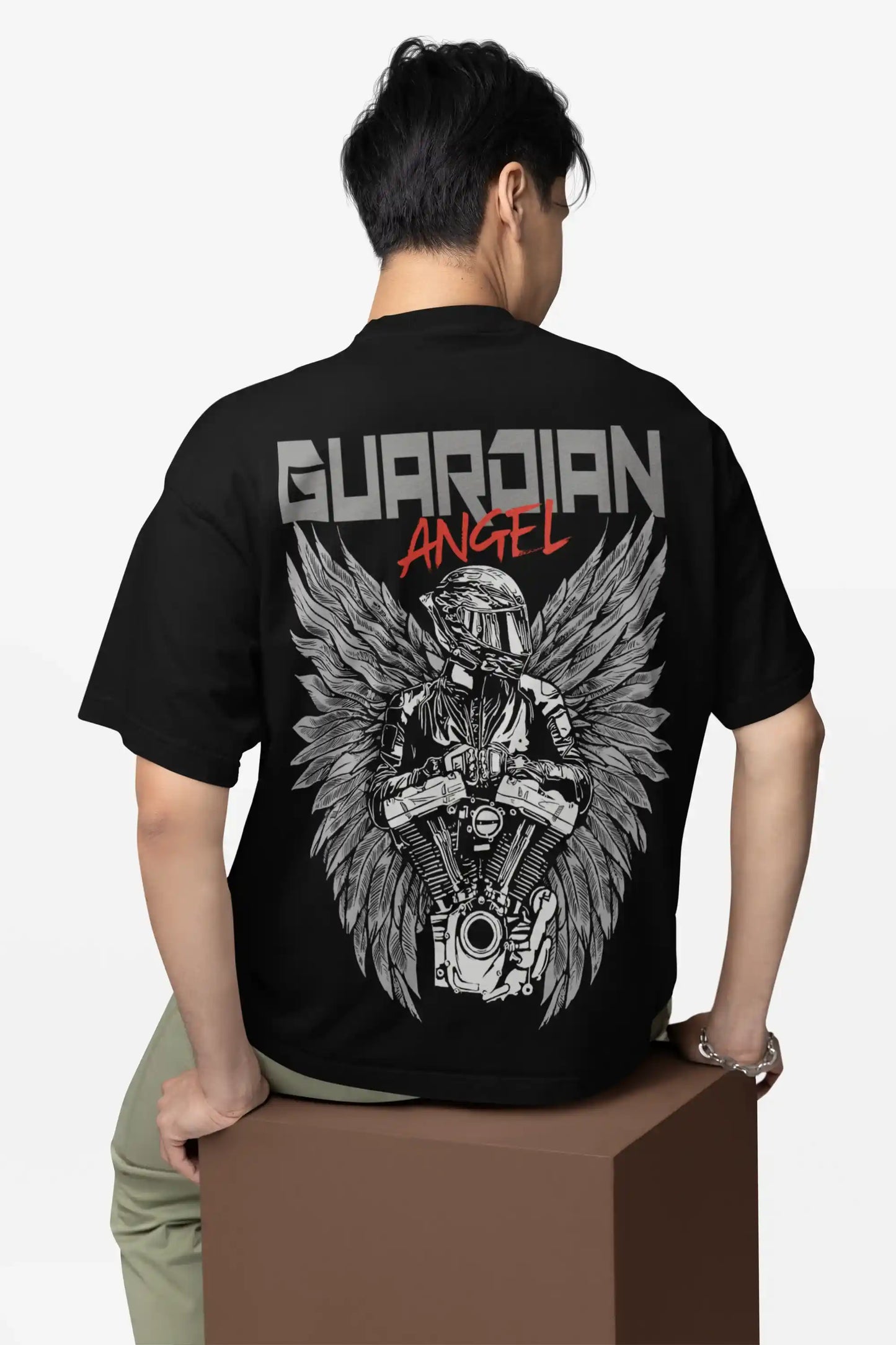 GUARDIAN ANGEL  | OVERSIZED BLACK TEE